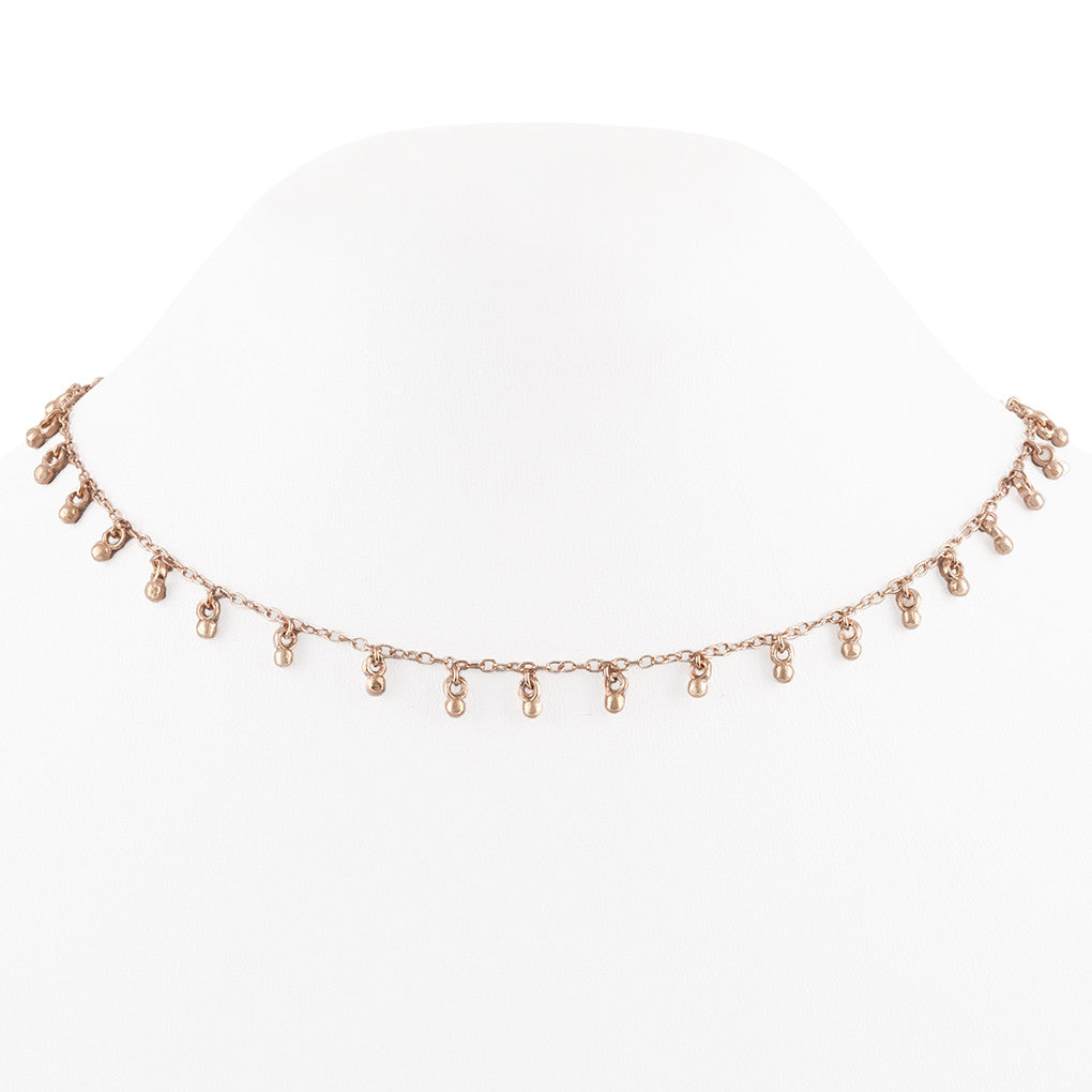 Cascabel Rose Gold Bell Choker Necklace