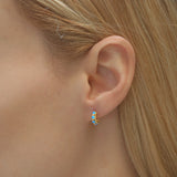 Shanti Gold & Turquoise Small Huggie Hoops