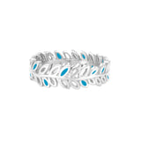 Flor Turquoise and Silver Olive Leaf Ring