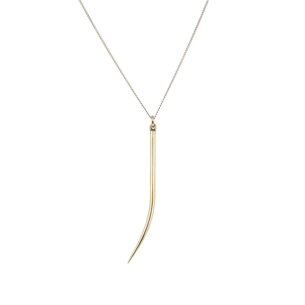 Lanza Quill Gold Pendant Necklace