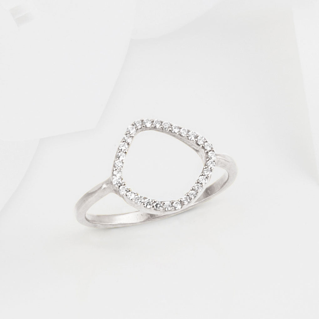 Aro Infinity White Topaz and Silver Ring
