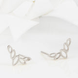 Flor Silver Olive Leaf Stud Earrings