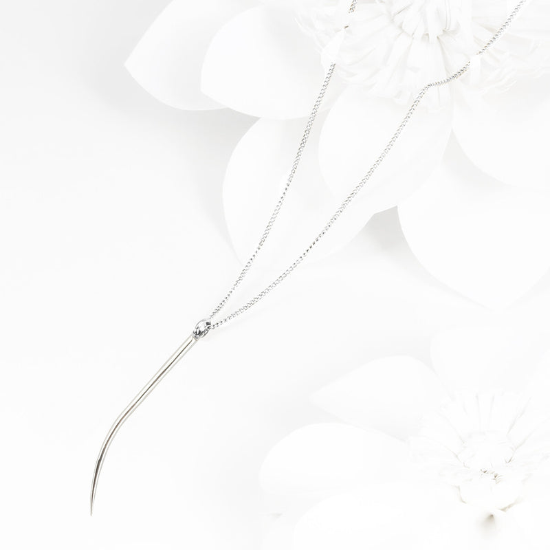 Lanza Quill Silver Pendant Necklace