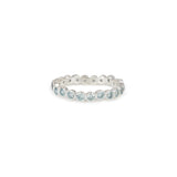 Oscura Blue Topaz and Silver Stacking Eternity Ring