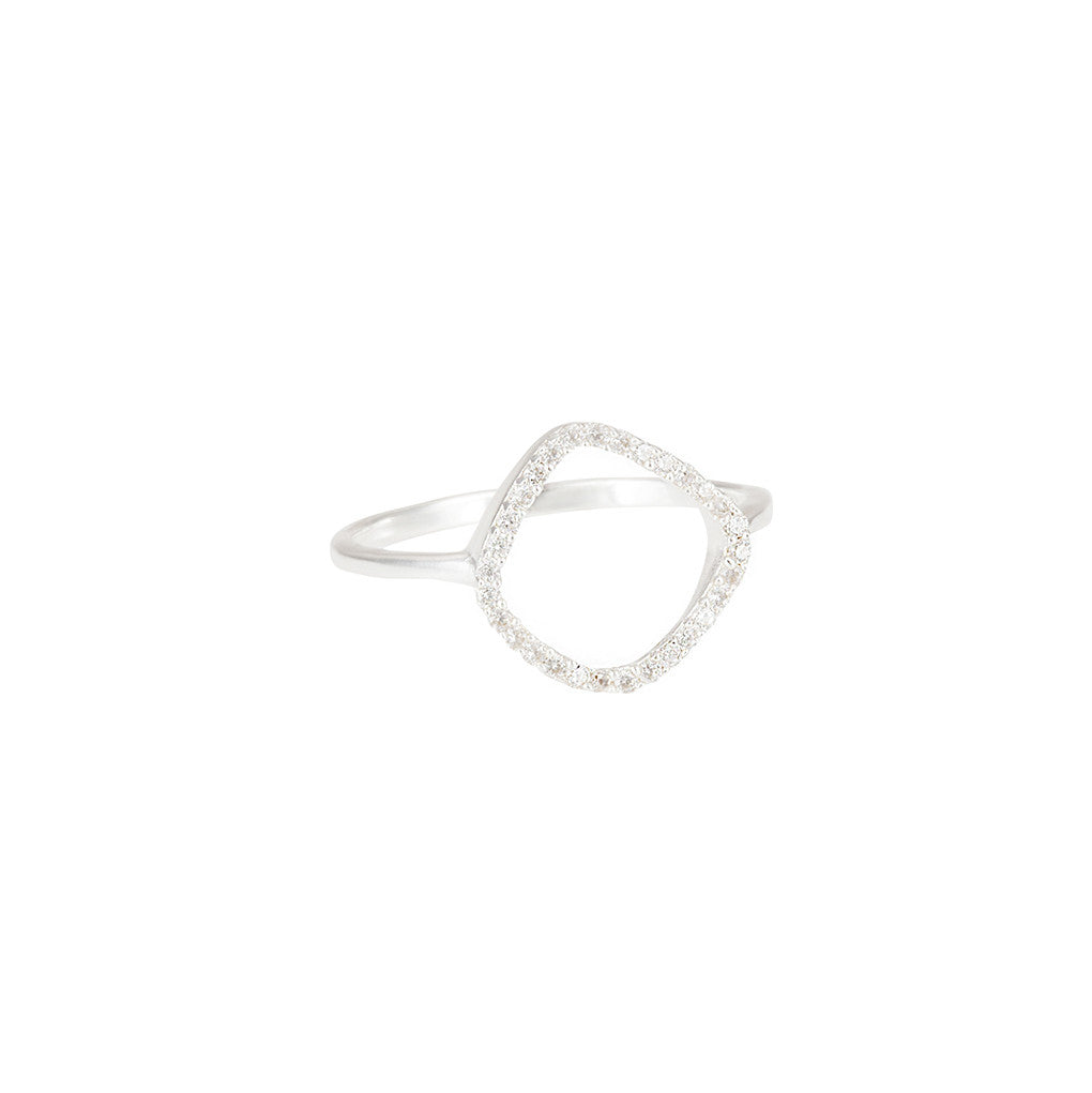 Aro Infinity White Topaz and Silver Ring