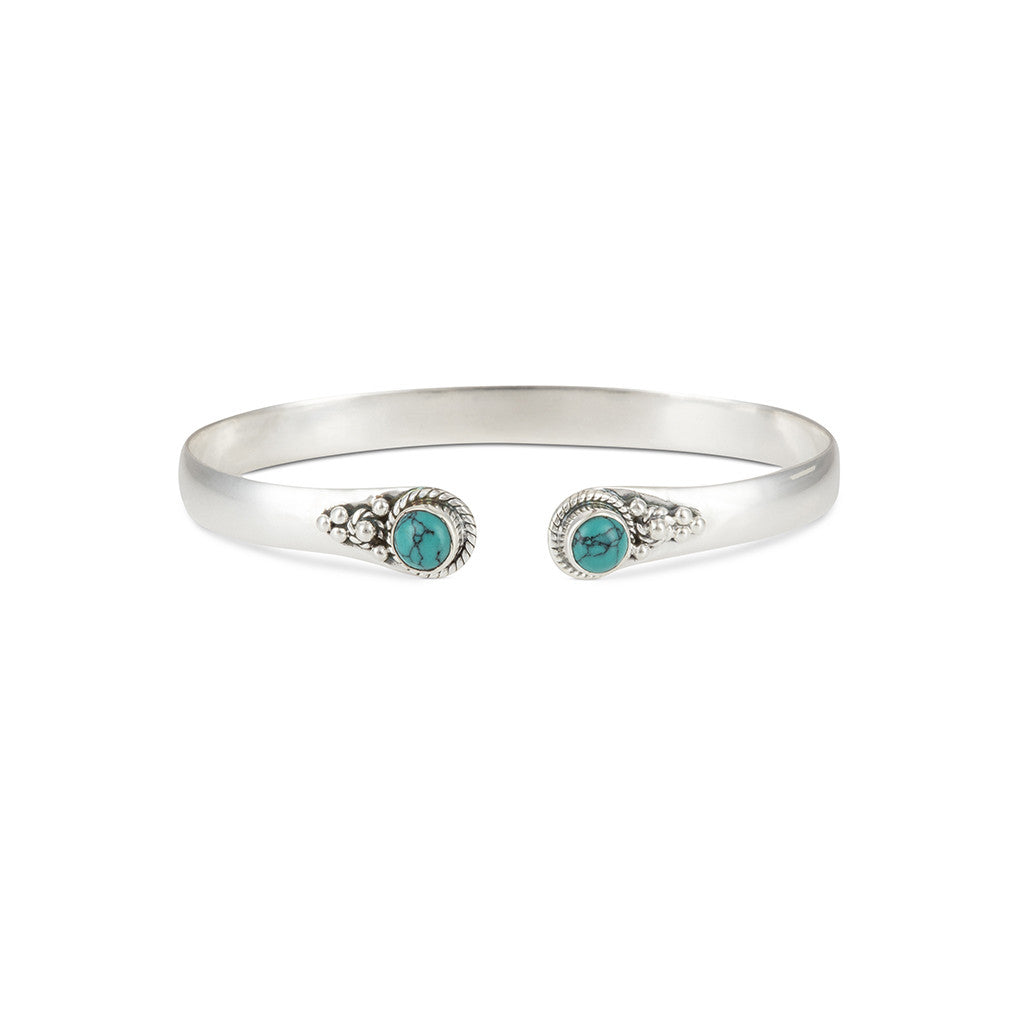 Azul Silver and Turquoise Earrings, Ring & Bangle Set