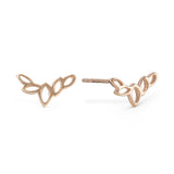 Flor Rose Gold Olive Leaf Ring & Earring Set