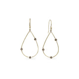 Soltar Gold and Smokey Quartz Chandelier Earrings