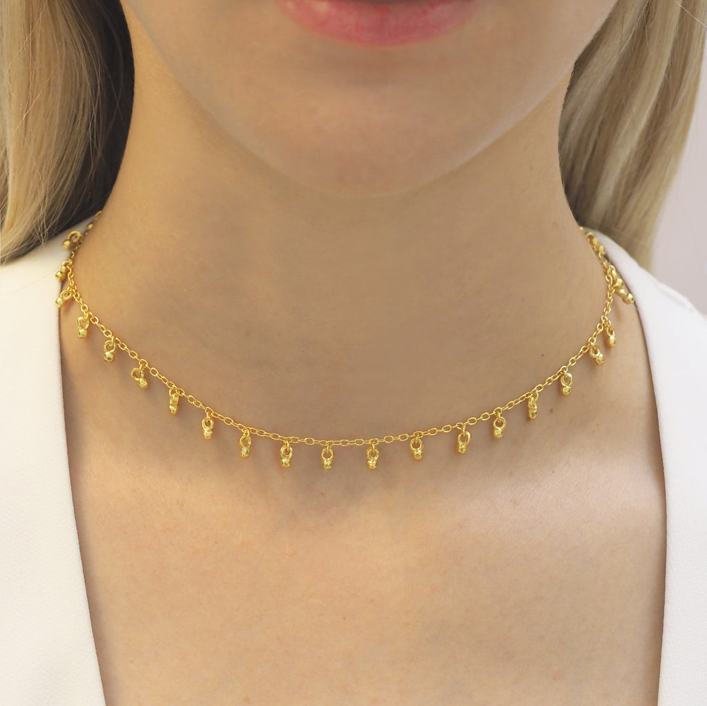 Cascabel Gold Bell Choker Necklace