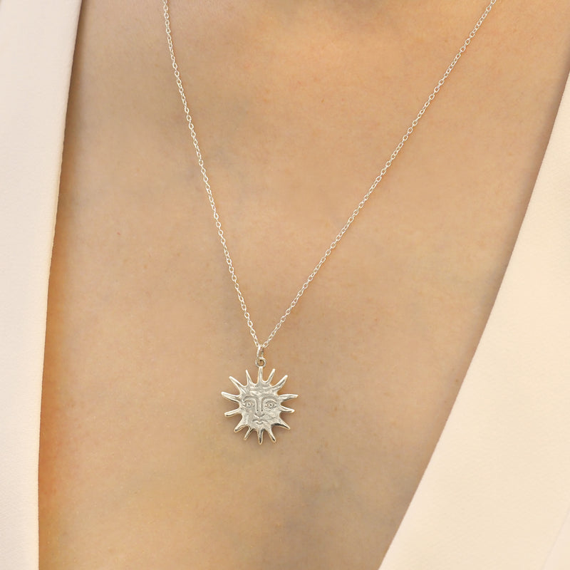 Solas Molten Silver Sun Necklace