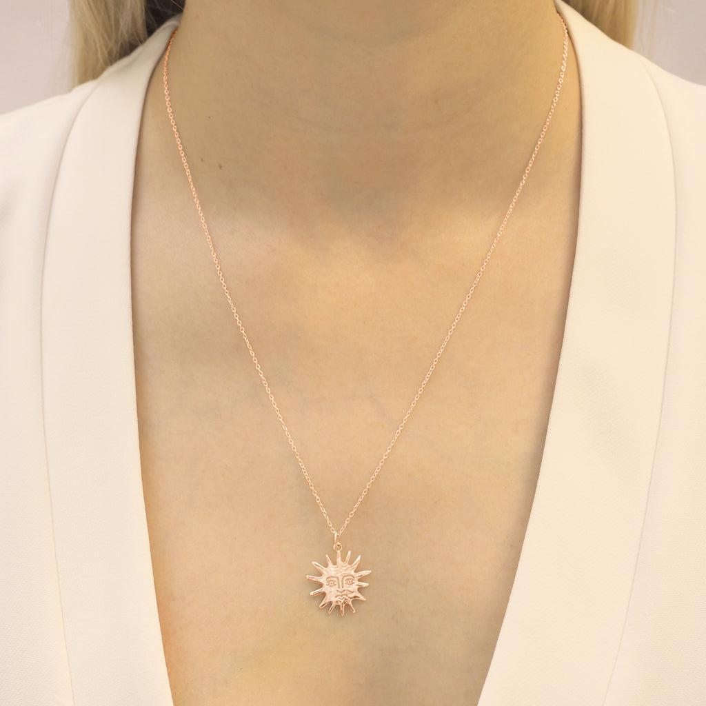 Solas Molten Rose Gold Sun Necklace