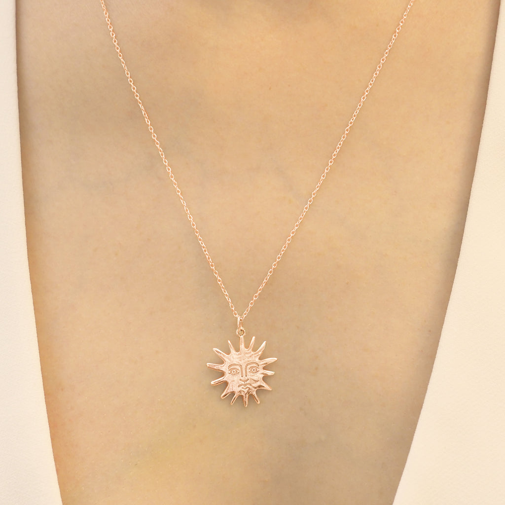 Solas Molten Rose Gold Sun Necklace