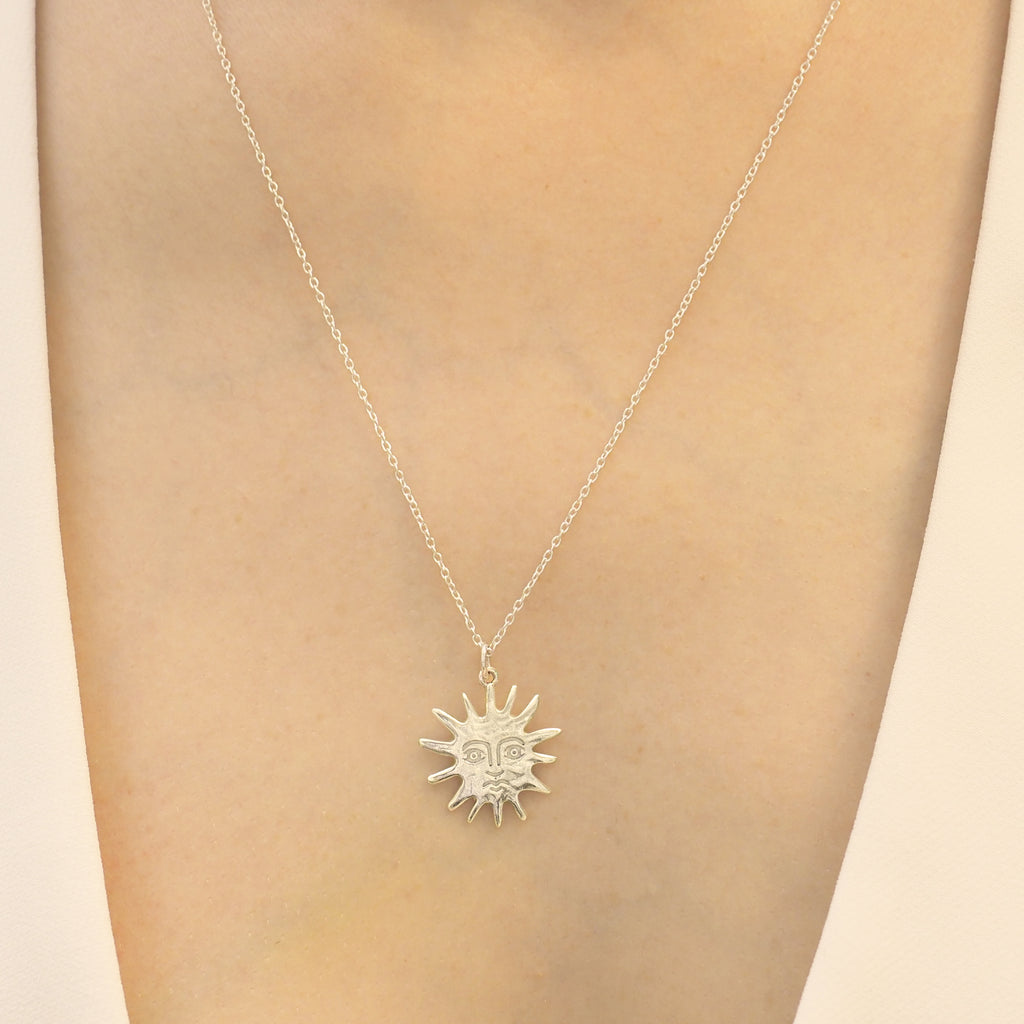 Solas Molten Silver Sun Necklace