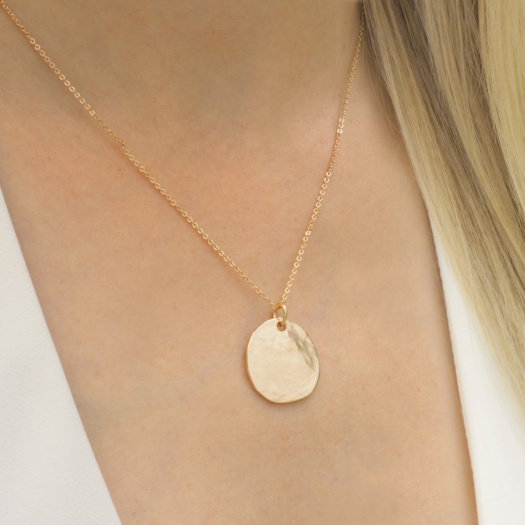 Austra Molten Gold Disk Necklace