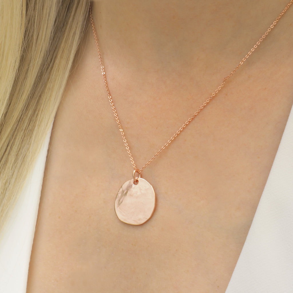 Austra Molten Rose Gold Disk Necklace