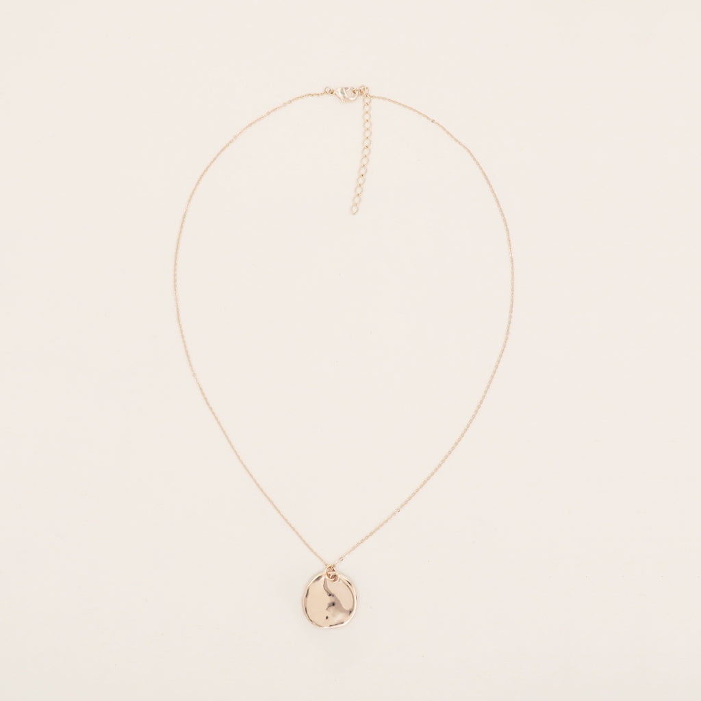 Austra Molten Rose Gold Disk Necklace