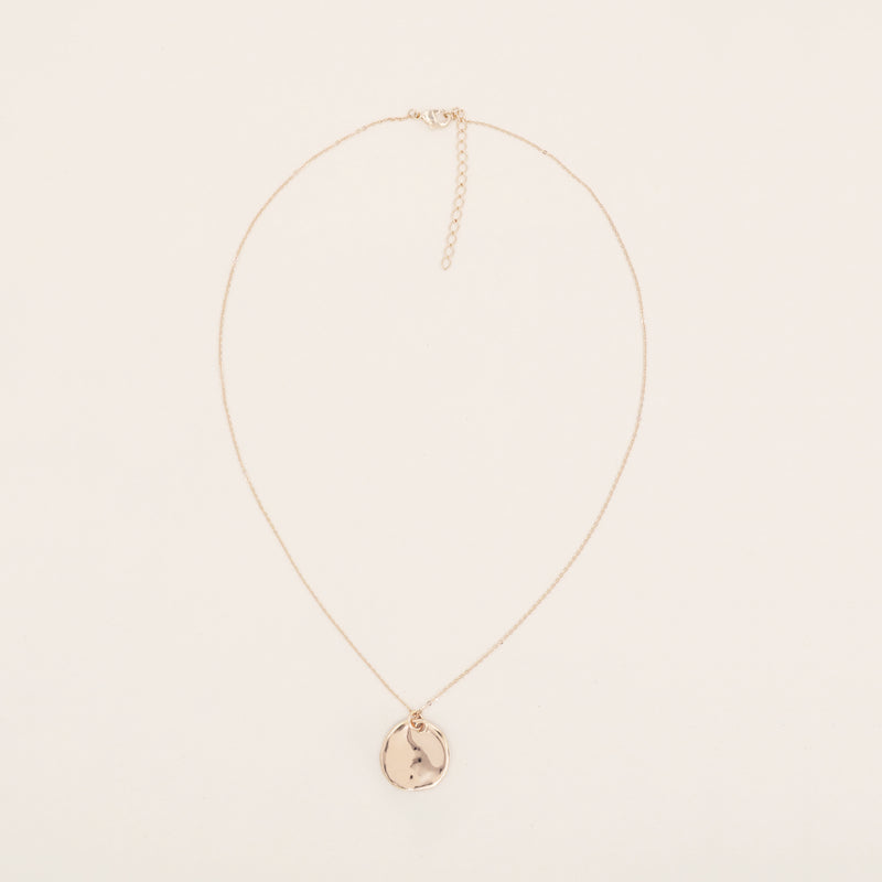 Austra Molten Rose Gold Disk Necklace