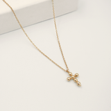 Sigma • Rose Gold Nugget Mini Cross Necklace
