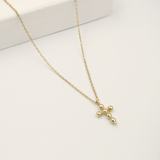 Sigma • Golden Nugget Mini Cross Necklace