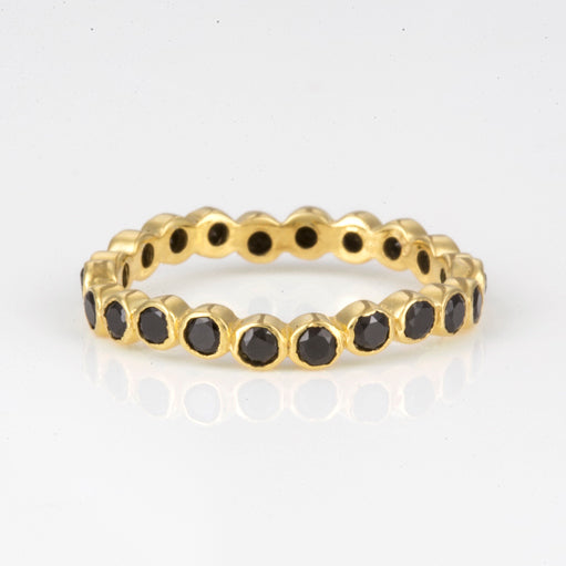 Oscura Black Onyx & Gold Stacking Eternity Ring