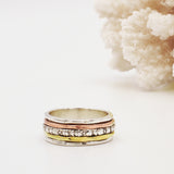 Pallene Bead Band Mixed Metal & Sterling Silver Spinning Ring