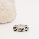 Opay Twisted Braid Mixed Metal & Sterling Silver Spinning Ring