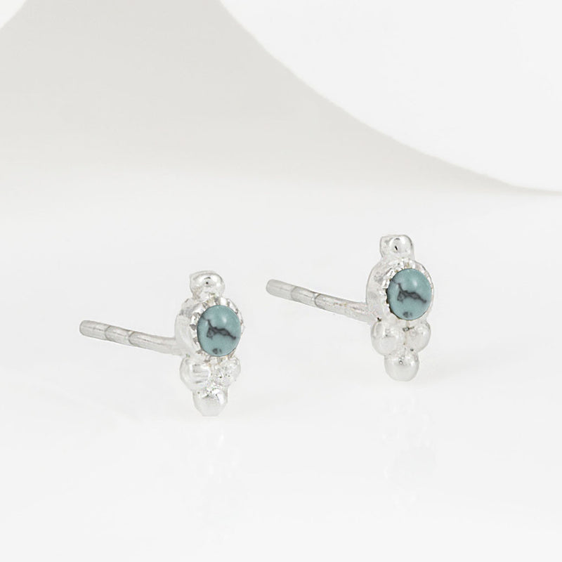 Cascabel Miniature Turquoise Boho Stud Earrings
