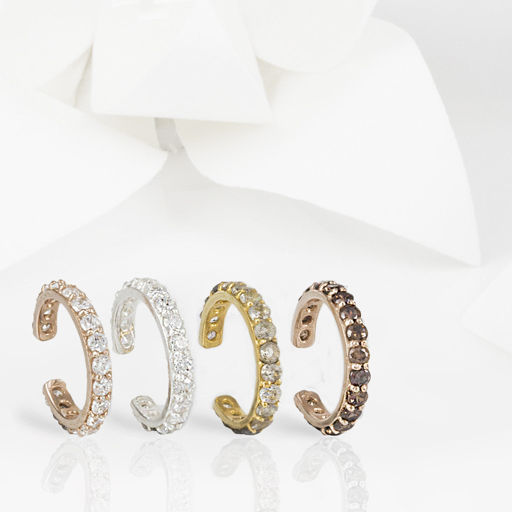 Stellar 4 Piece Mixed Metal with Semi-Precious Stone Ear Cuff Set