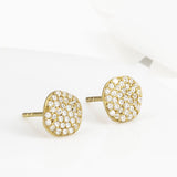 Cielo Gold Pave Organic White Topaz Earrings