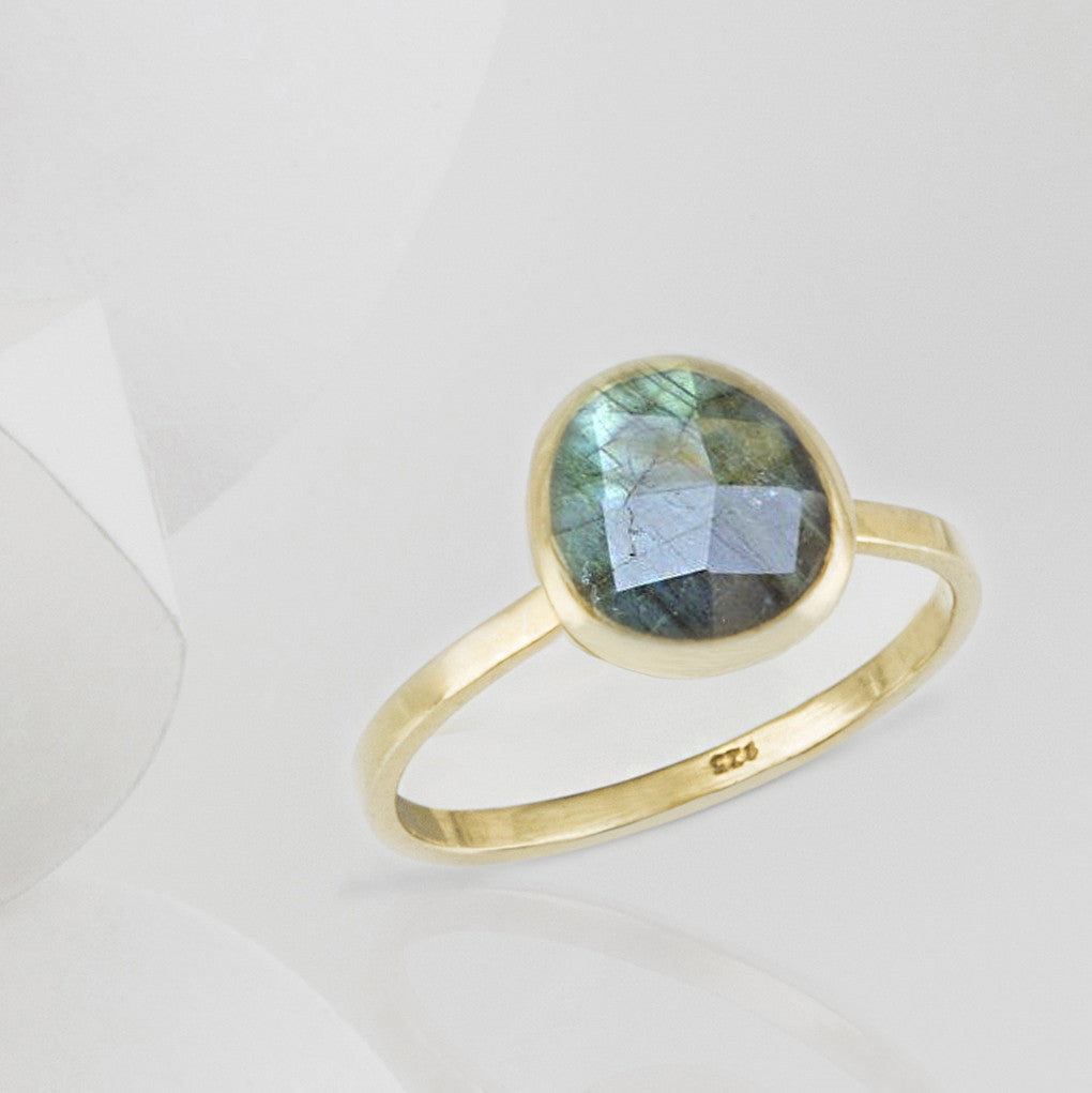 Austra Gold and Labradorite Stone Ring