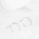 Luna Sterling Silver Horn Crescent Earrings