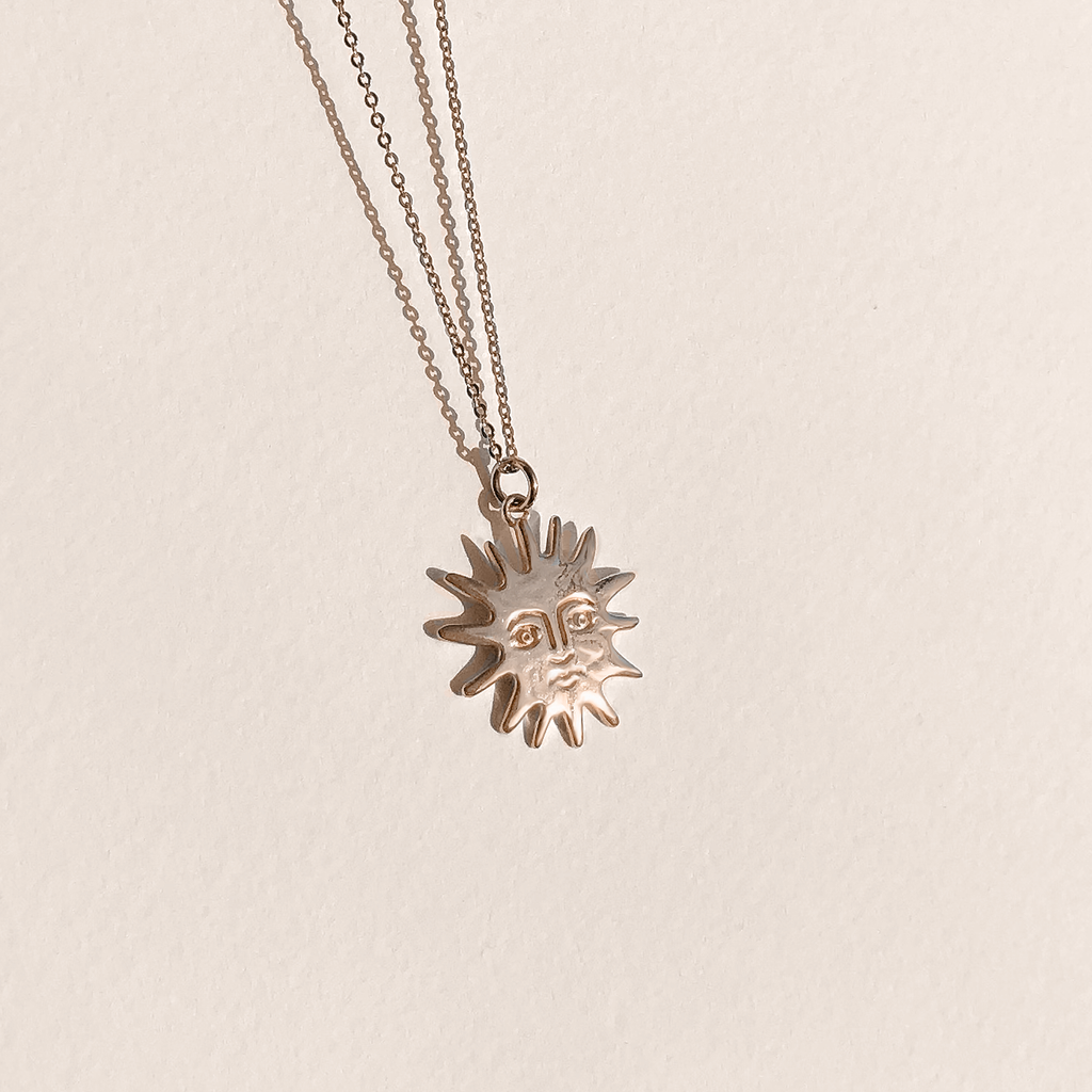 Solas Molten Rose Gold Sun Necklace