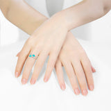 Azul Silver & Turquoise Earrings, Ring & Bangle Set