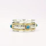 Aia Silver & Gold Turquoise Spinning Ring