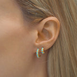 Shanti Gold & Turquoise Small Huggie Hoops