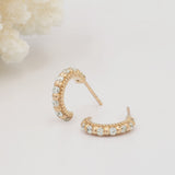 Shanti Rose Gold & White Topaz Medium Huggie Hoops