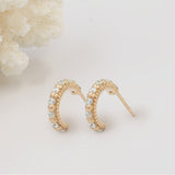 Shanti Rose Gold & White Topaz Medium Huggie Hoops