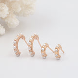 Shanti Rose Gold & Pearl Huggie Set