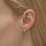 Shanti Gold & Turquoise Medium Huggie Hoops