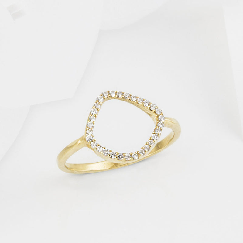 Aro Infinity White Topaz and Gold Ring