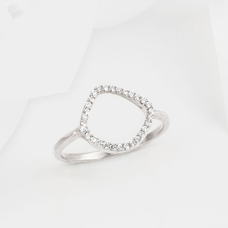 Aro Infinity White Topaz and Silver Ring