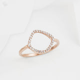 Aro Infinity White Topaz and Rose Gold Ring