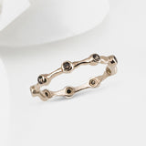 Aura Smokey Quartz and Rose Gold Eternity Ring Band