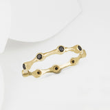 Aura Black Onyx & Gold Eternity Ring Band