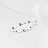 Aura Turquoise & Silver Eternity Ring Band