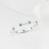 Aura Turquoise and Silver Eternity Ring Band