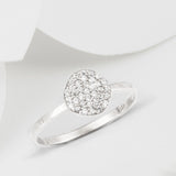 Cielo Silver Pave Organic White Topaz Ring