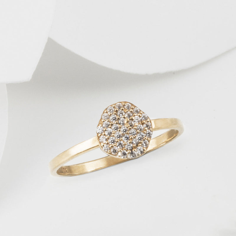 Cielo Rose Gold Pave Organic White Topaz Ring