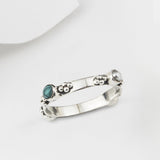 Plata Silver Turquoise & Pearl Bohemian Stacking Ring