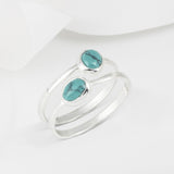 Azul Silver and Turquoise Duo Stacking Ring's